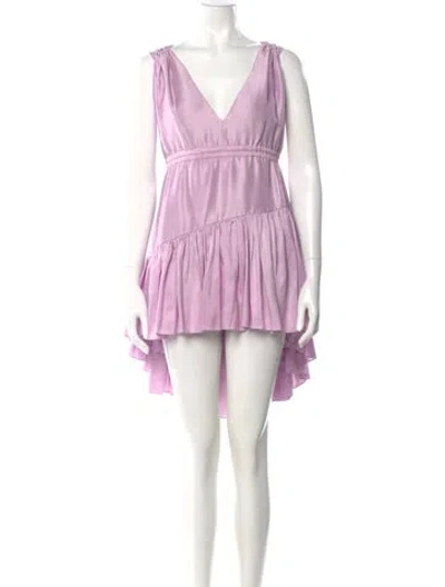 Pre-owned Azeeza Silk Mini Dress In Purple