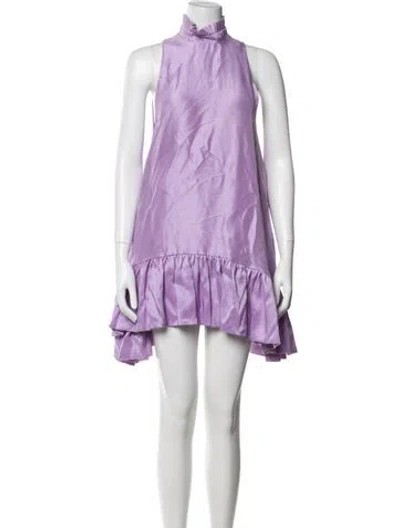 Pre-owned Azeeza Silk Mini Dress In Purple