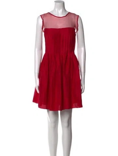 Pre-owned Azeeza Silk Mini Dress In Red
