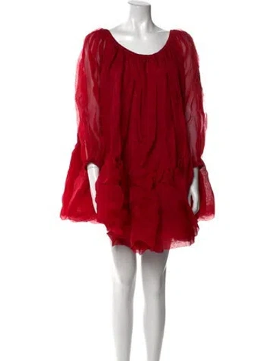 Pre-owned Azeeza Silk Mini Dress In Red