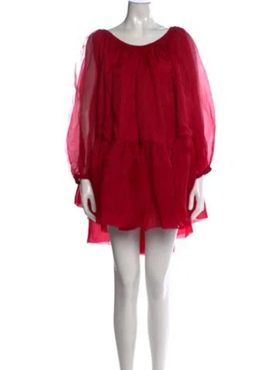 Pre-owned Azeeza Silk Mini Dress In Red