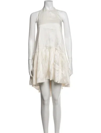 Pre-owned Azeeza Silk Mini Dress In White