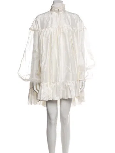Pre-owned Azeeza Silk Mini Dress In White