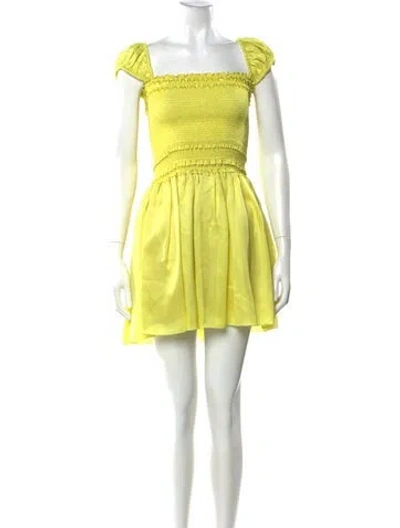 Pre-owned Azeeza Silk Mini Dress In Yellow