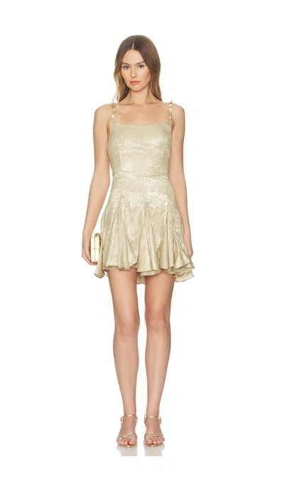 Azeeza Solenne Mini Dress In Gold