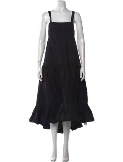 Pre-owned Azeeza Square Neckline Long Dress In Black