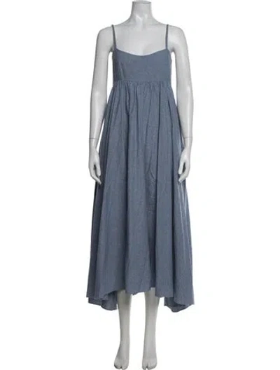 Pre-owned Azeeza Square Neckline Long Dress In Blue