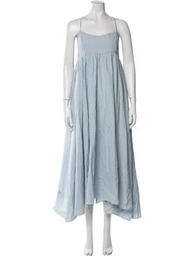 Pre-owned Azeeza Square Neckline Long Dress W/ Tags In Blue
