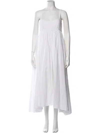 Pre-owned Azeeza Square Neckline Long Dress In White