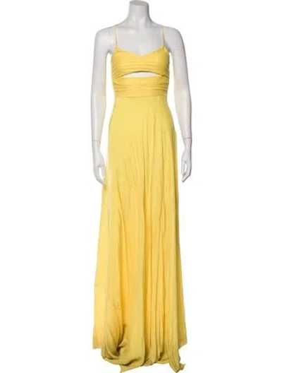 Pre-owned Azeeza Square Neckline Long Dress In Yellow