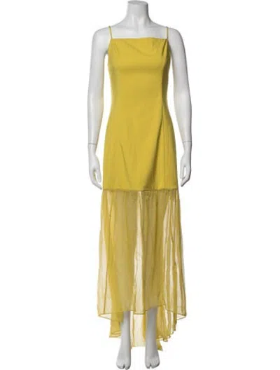 Pre-owned Azeeza Square Neckline Long Dress In Yellow