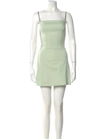 Pre-owned Azeeza Square Neckline Mini Dress In Green