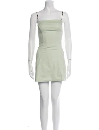 Pre-owned Azeeza Square Neckline Mini Dress In Green
