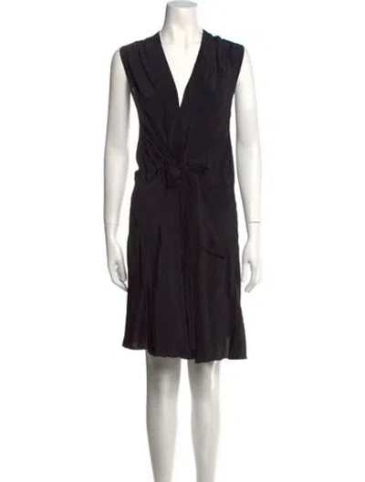 Pre-owned Azeeza V-neck Knee-length Dress In Black
