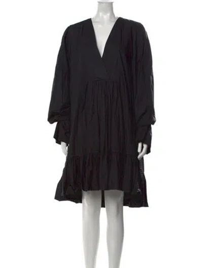 Pre-owned Azeeza V-neck Mini Dress In Black