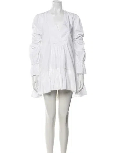 Pre-owned Azeeza V-neck Mini Dress In White