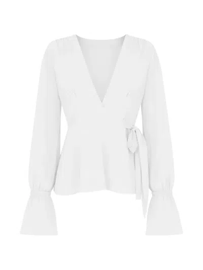 Azeeza Willow Wrap-style Top In White