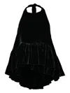 Azeeza Winston Ruffled Velvet Top In Black