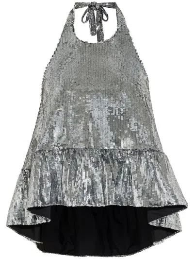 Azeeza Winston Top Silver Sequin