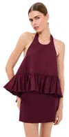 Azeeza Winston Ruffled Blouse In Burgundy
