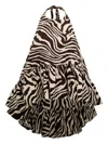 Azeeza Winston Zebra-print Ruffled Top In Brown