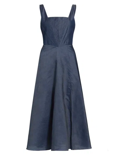 Azeeza Women's Adriana Chambray Midi-dress In Dark Denim