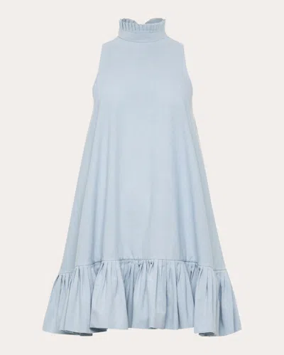 Azeeza Alcott Chambray Minidress In Blue