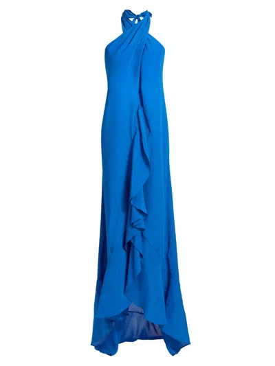 Azeeza Women's Bari Halter Backless Gown In Blue