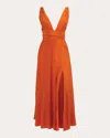 Azeeza Cirrus Midi Dress In Orange