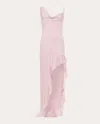 Azeeza Women's Daphne Asymmetric Draped Stretch-charmeuse Gown In Pink