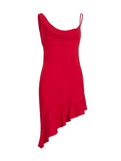 Azeeza Women's Daphne Silk Asymmetric Minidress In Scarlett