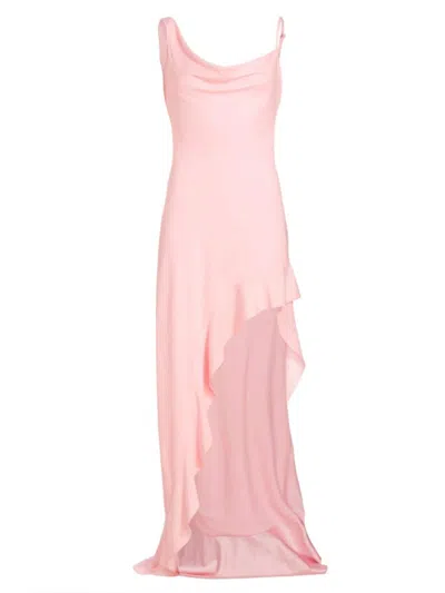 Azeeza Women's Daphne Silk Cowl-neck Gown In Tea Pink