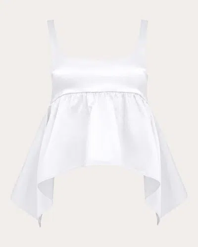 Azeeza Women's Esme Cupro Satin Empire-waist Peplum Top In White