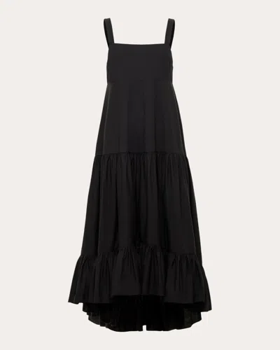 Azeeza Griffon Poplin Midi Dress In Black