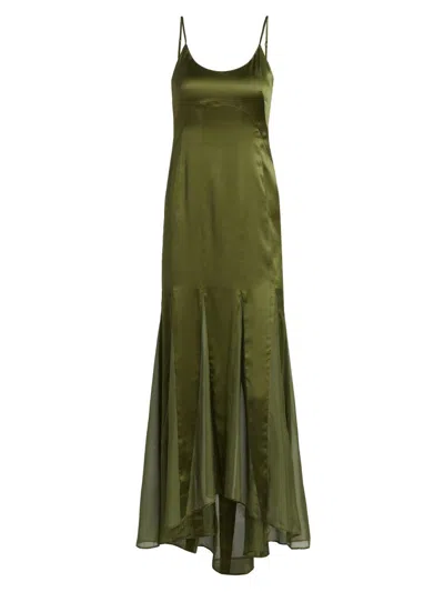 Azeeza Women's Kaida Charmeuse & Chiffon Dress In Green