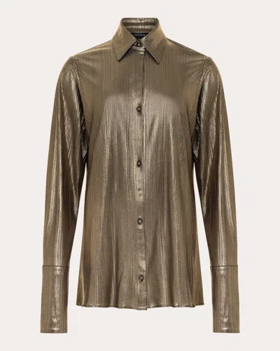 AZEEZA WOMEN'S KAREENA METALLIC LAMÉ MINI SHIRT DRESS