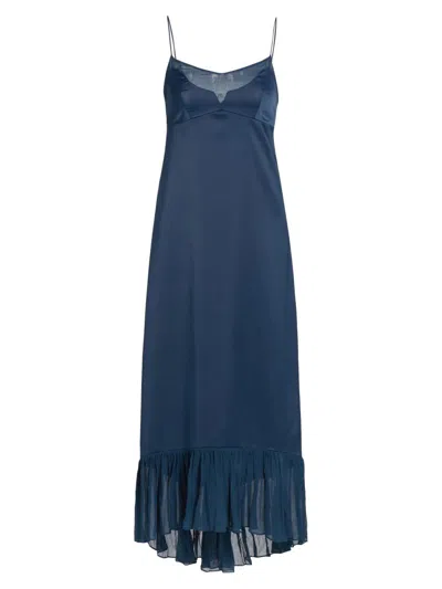 Azeeza Women's Layla Satin Ruffled-hem Gown In Blue