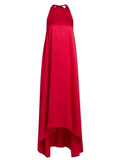 Azeeza Women's Liora Hammered-satin Halterneck Gown In Red