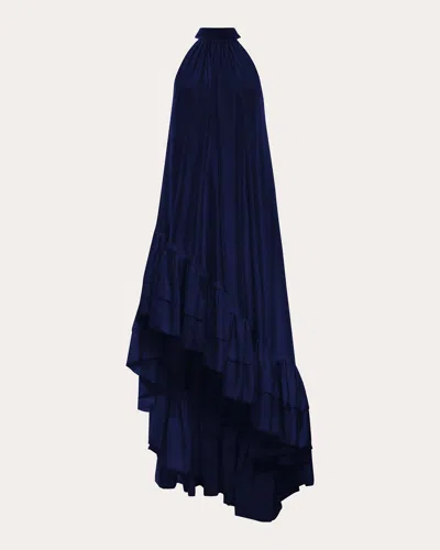 Azeeza Lucas Silk Gown In Blue