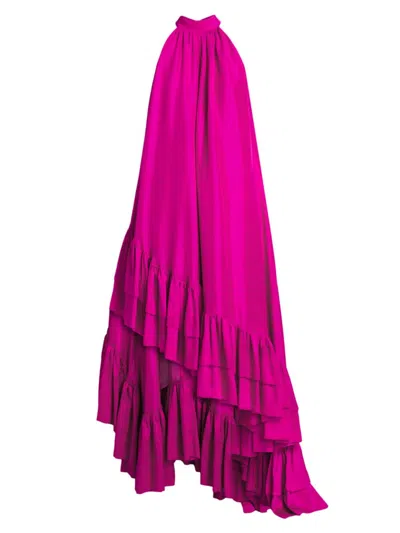Azeeza Women's Lucas Ruffled Silk High-low Gown In Pink
