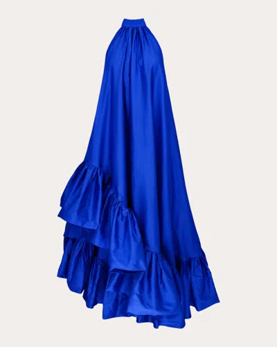 Azeeza Women's Lucas Taffeta Asymmetric Ruffle Gown In Brown