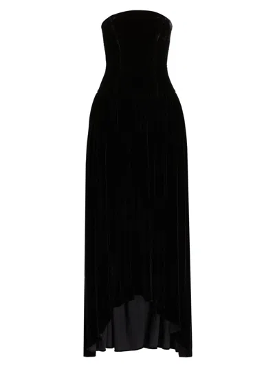 Azeeza Women's Nayara Velvet High-low Midi-dress In Black