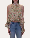 Azeeza Plath Ruffled-hem Blouse In Multi