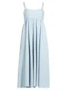 Azeeza Rachel Chambray Midi Dress In Blue