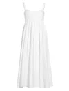 Azeeza Rachel Midi Dress In White Poplin