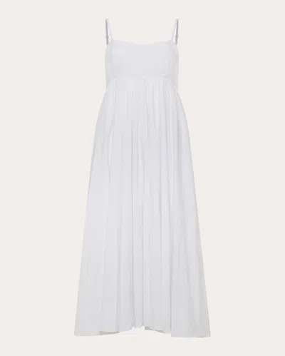 Azeeza Rachel Poplin Midi Dress In White