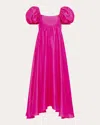 Azeeza Rory Raw Silk Peony Dress In Pink