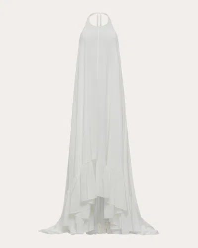 Azeeza Women's Sadie Silk Crepe Halter Gown In White