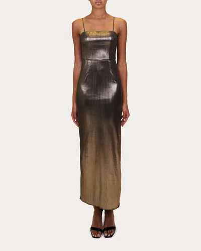 Azeeza Women's Sarika Metallic Lamé Midi Dress In Brown