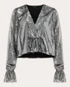 Azeeza Thistle Top In Silver